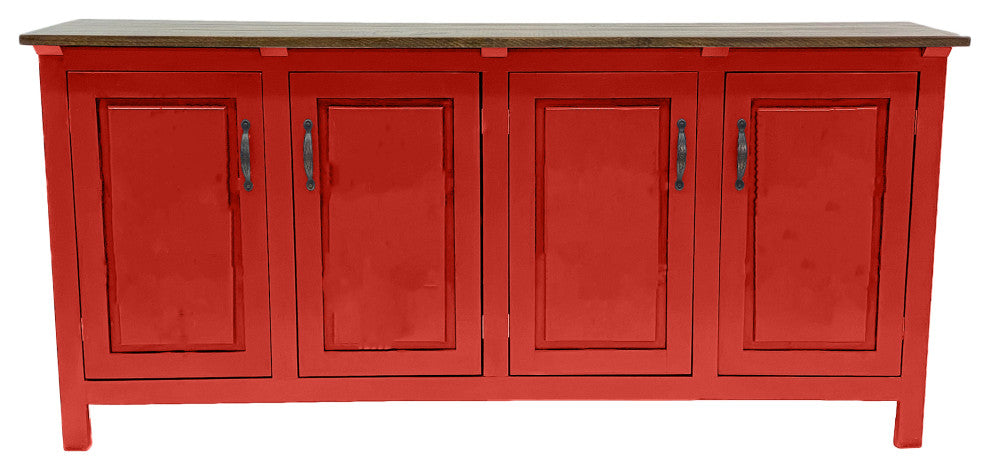 70" Modern Sideboard Buffet, Persimmon Red