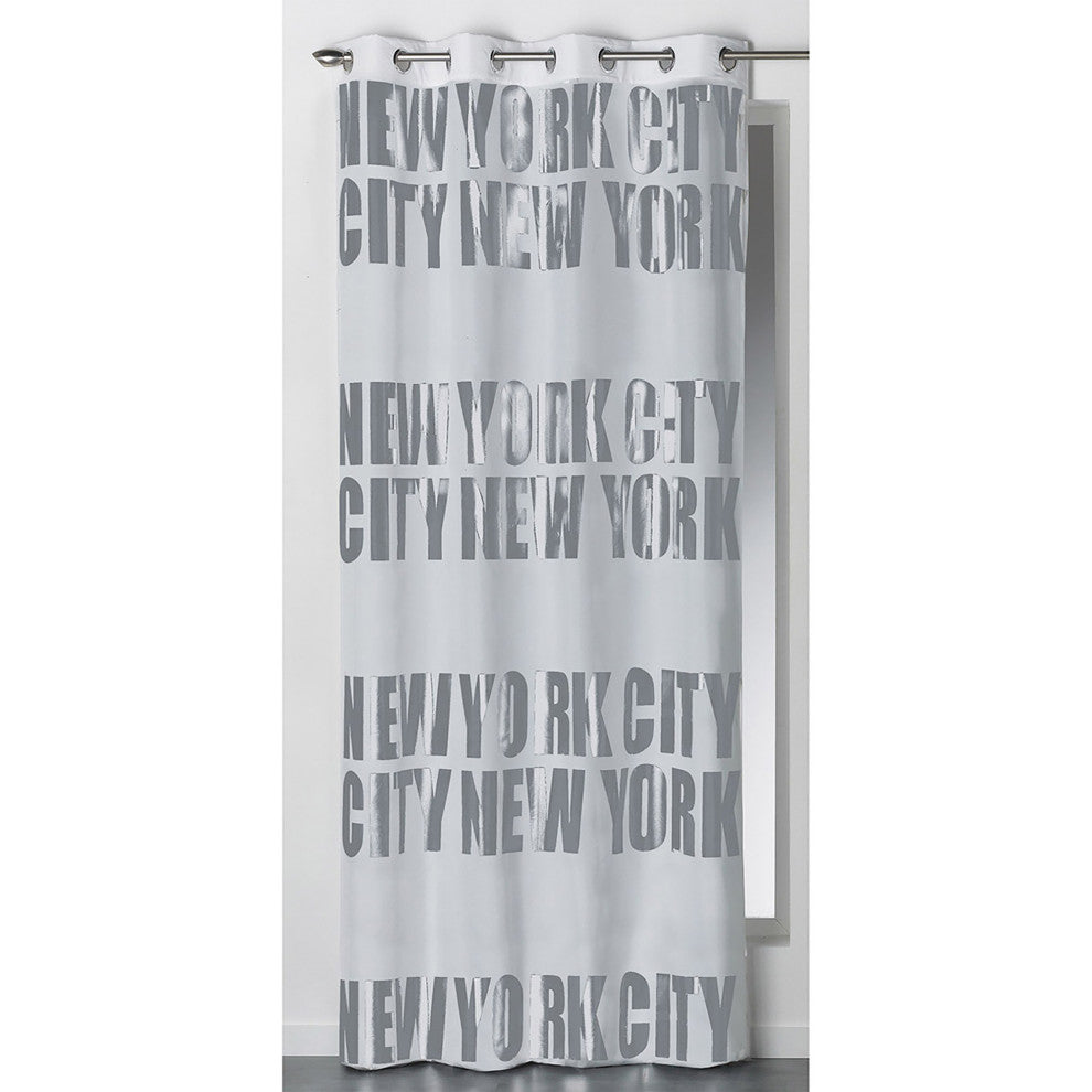 New York City Blackout Curtain Panel, Room Darkening Drapery, 102x55 Inch, Light Gray, 1 Panel