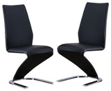 Furniture of America Verdell Faux Leather Dining Chair in Black (Set of 2)