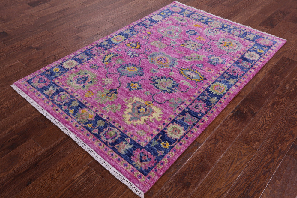 4' 1" X 6' 2" Turkish Oushak Handmade Wool Rug - Q15335