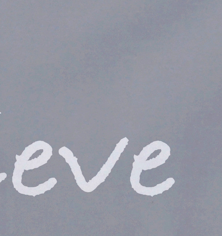 18"x14" Believe, Word Print Placemat, Gray, Set of 4