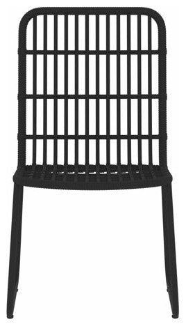 vidaXL Patio Dining Set 3 Piece Black Garden Outdoor Table and Chair Furniture