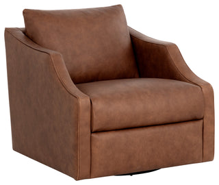 Orwell Swivel Lounge Chair, Cognac Leather