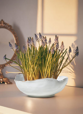 Extra Large Free-Form Edge Glazed Ceramic Bowl