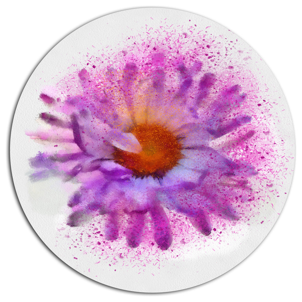 Purple Watercolor Flower, Floral Round Wall Art, 11"