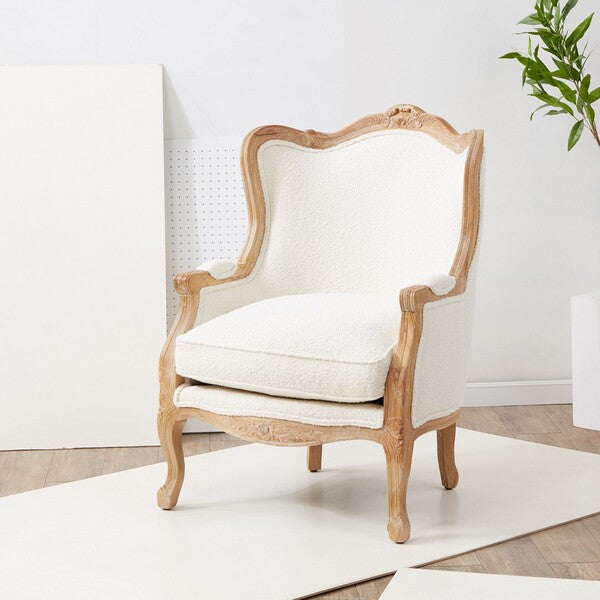 Safavieh Fallon Wing Chair Ivory