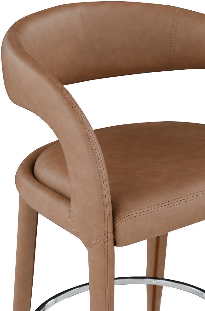 Sylvester Faux Leather Stool, Brown