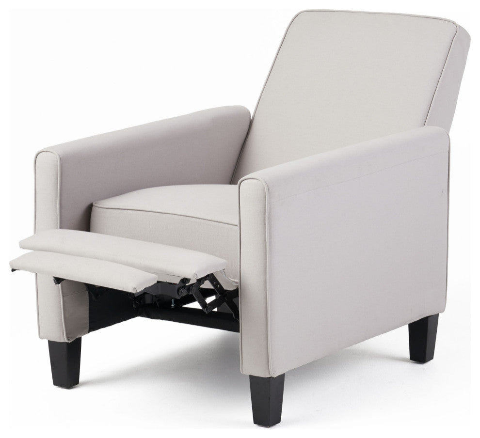 Susan Fabric Recliner, Set of 2, Light Gray and Dark Brown