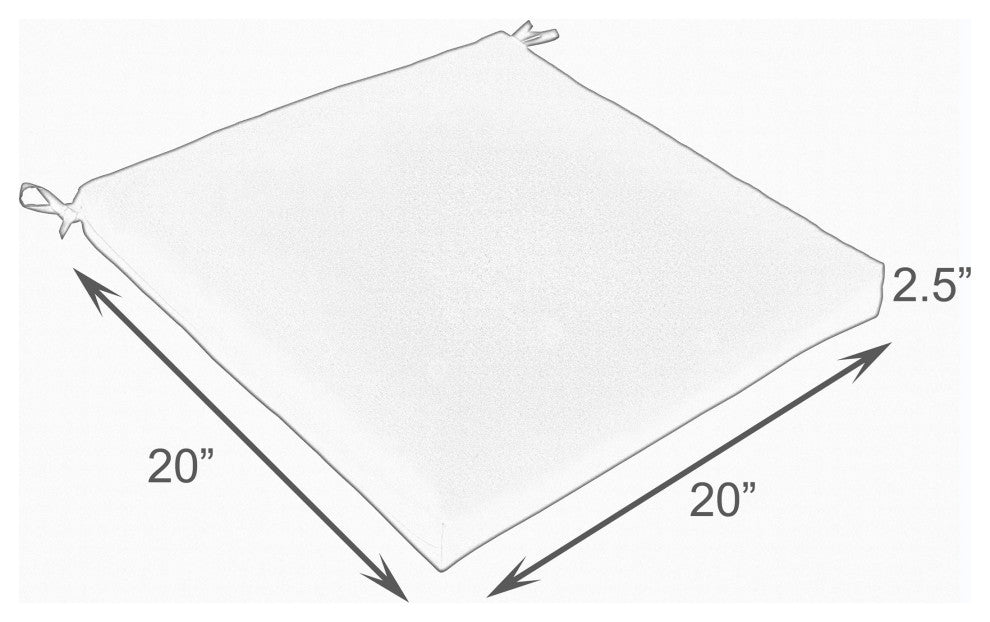 Sunbrella Outdoor Chair Cushion, Gateway Mist, 20"wx20"dx2.5"h
