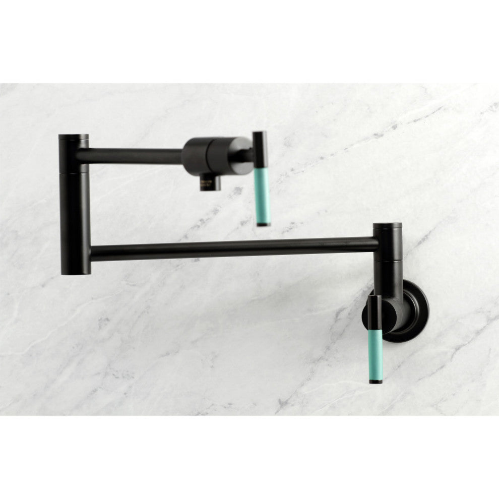 Kingston Brass KS4100CKL Kaiser Wall Mount Pot Filler Faucet, Matte Black