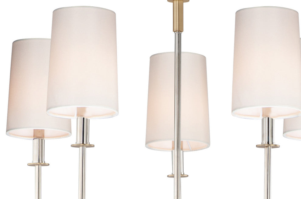 Maxim 32395OF Uptown 5 Light 26"W Chandelier - Satin Brass / Polished Nickel