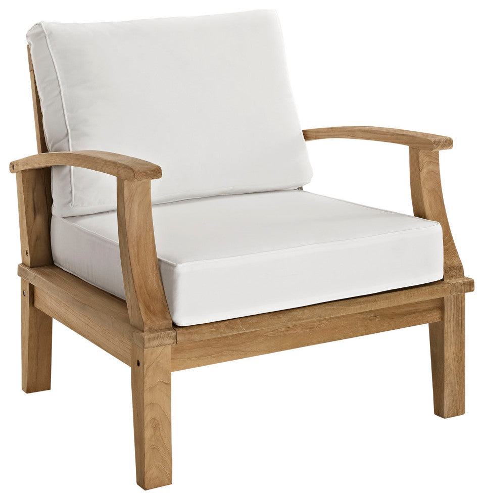 Marina 2 Piece Outdoor Patio Teak Set, Natural White