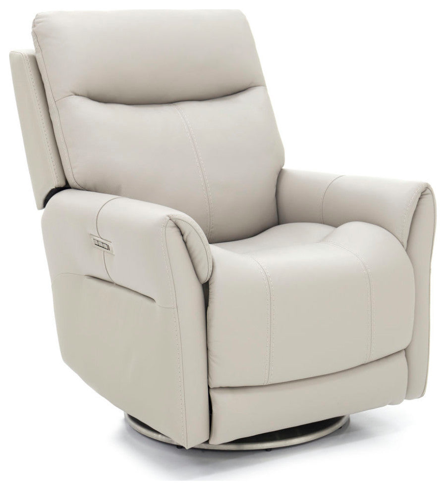 3PHL-1212 Scottsdale Dove Swivel Recliner With Power Recline, Head Rest & Lumbar