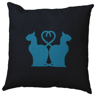 Halloween Cats Accent Pillow, Unreal Teal, 26"x26"