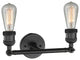 Bare Bulb 2-Light Bath Fixture, Matte Black