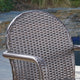 GDF Studio Angel Outdoor Wicker Armed Stack Chairs With Aluminum Frame, Set of 4