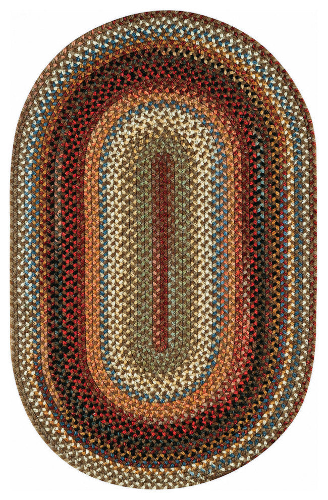Capel Portland Brown 0346_700 Braided Rugs - 27" X 48" Oval