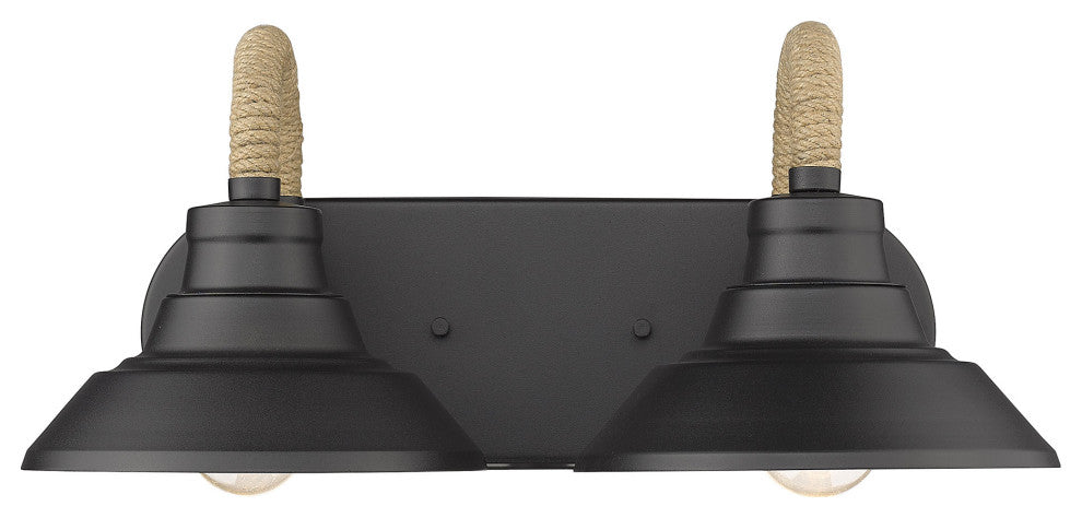 Golden Lighting 3318-BA2 Journey 2 Light 8"W Vanity Light - Natural Black