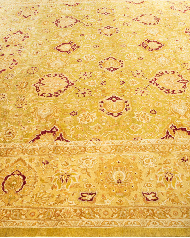 Shinde One-of-a-Kind Hand-Knotted Area Rug Green, 10'2"x13'10"