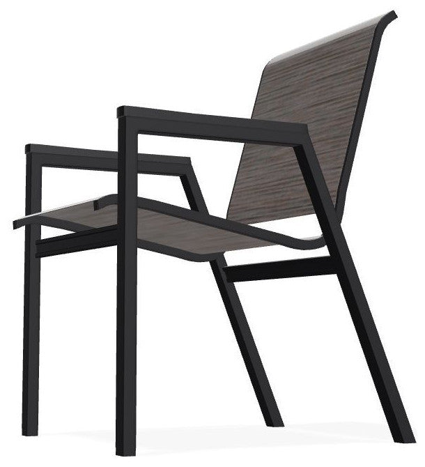 Bazza Sling Stackable Outdoor Dining Chair, James/Black