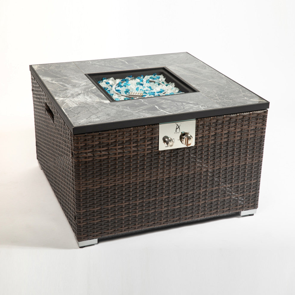 32in Square Fire Tableï¼Œ50000BTU Outdoor Fire Pit Table