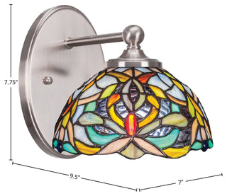 Capri 1-Light Wall Sconce, Brushed Nickel/Kaleidoscope Art