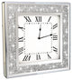Crystal Crush Diamond Mirrored Square Wall Clock with Sparkle
