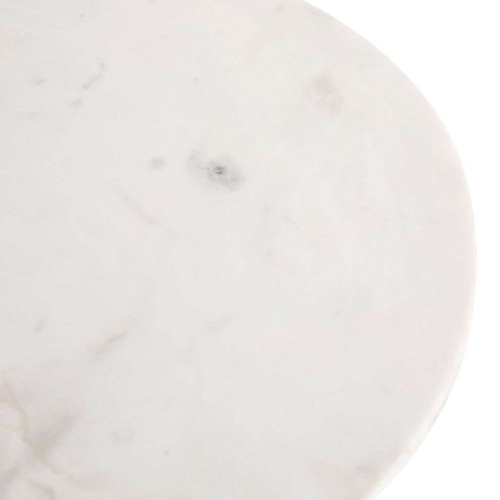 Delune Nightstand-Polished White Marble