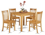 5 Pc Kitchen Table - Square Table And 4 Kitchen Dining Chairs