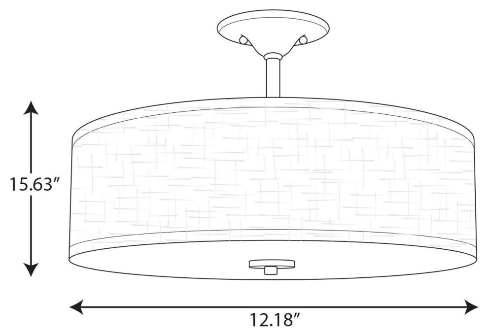 Inspire Collection Brushed Nickel 3-Light 18" Semi-Flush Mount