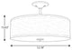 Inspire Collection Brushed Nickel 3-Light 18" Semi-Flush Mount