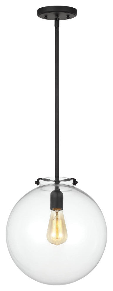Kate One Light Sphere Pendant, Midnight Black