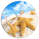 Message In Bottle Buried In Sand, Seashore Disc Metal Wall Art, 23"