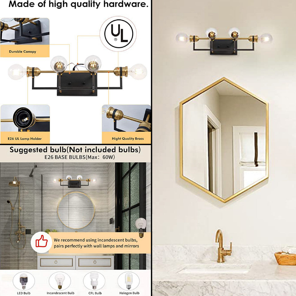 4-Lights industrial wall sconce Iron cordless wall sconce Modern colonial