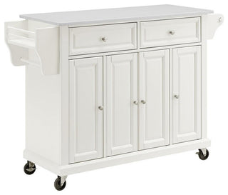 Crosley Furniture MDF Wood Granite Top Kitchen Cart in White