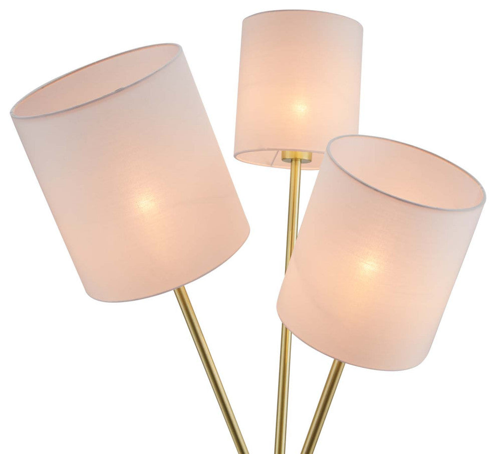 Floor Lamp Light, Gold, Brass, Modern, Mid Century Cafe Bistro Hospitality