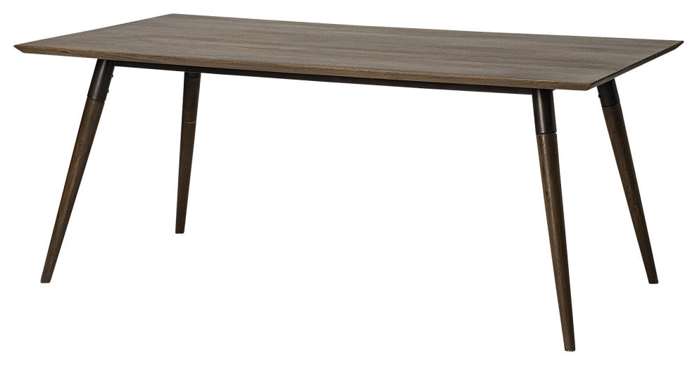 72" Dark Brown Solid Wood Dining Table