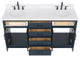 Ariel Hepburn 66"  Double Oval Sinks Vanity, Carrara Quartz