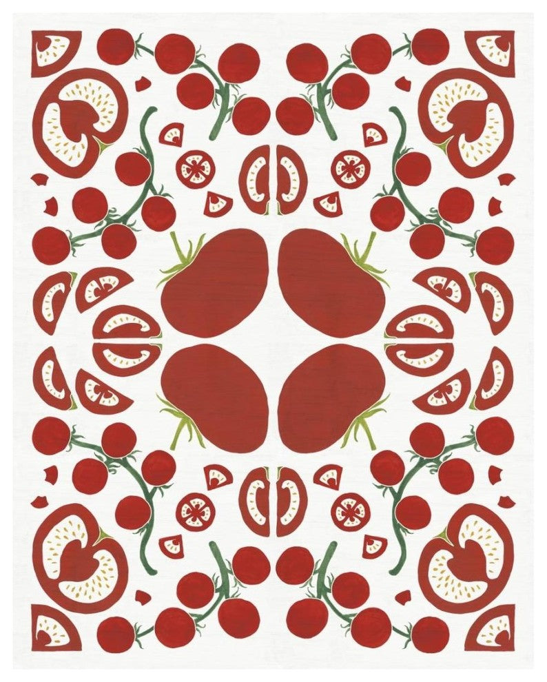"Retro Tomato Otomi" Digital Paper Print by Elyse DeNeige, 18"x22"