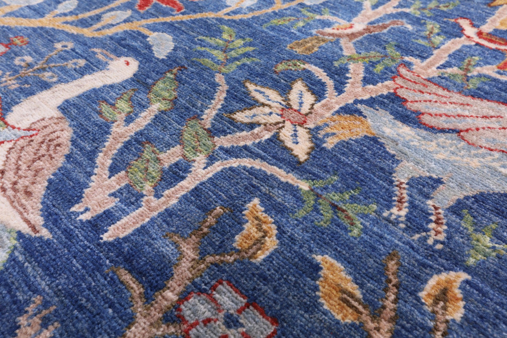 12' 0" X 14' 6" Persian Tree Of Life Design Handmade Wool Rug Q7812