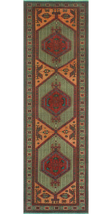 Fine Vintage Distressed Amanda Burgundy/Brown Runner, 3'3x10'6