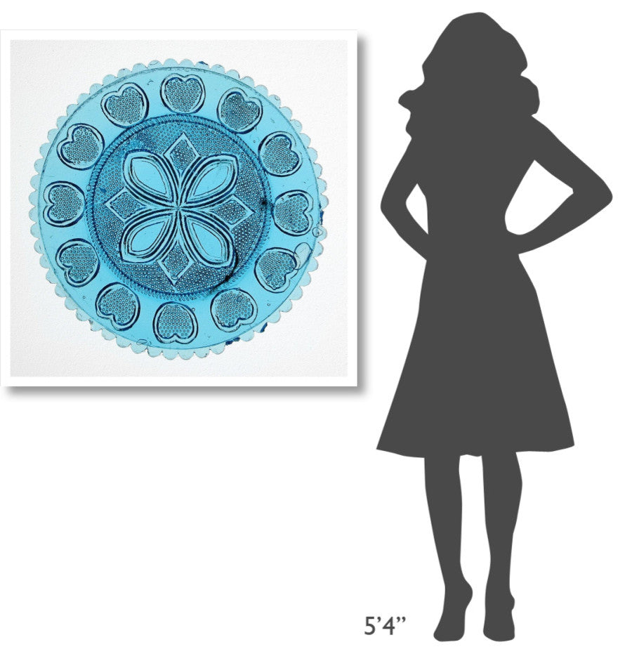 "Blue Pressed Glass Plate" Print 19th Century American Glassmaker, 38"x38"