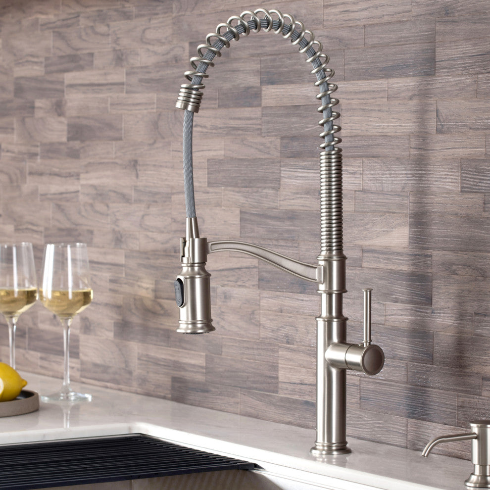 Sellette Pull-Down Kitchen Faucet Spot Free, Soap Dispenser