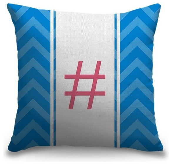 "Hashtag Symbol - Vertical Stripes" Pillow 16"x16"