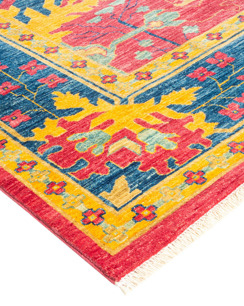 Arts and Crafts, One-of-a-Kind Hand-Knotted Area Rug Purple, 7'10x9'10