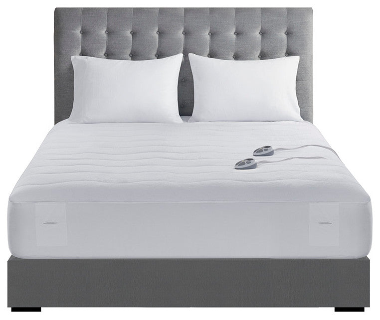 Serta Plush Heated Mattress Pad, White