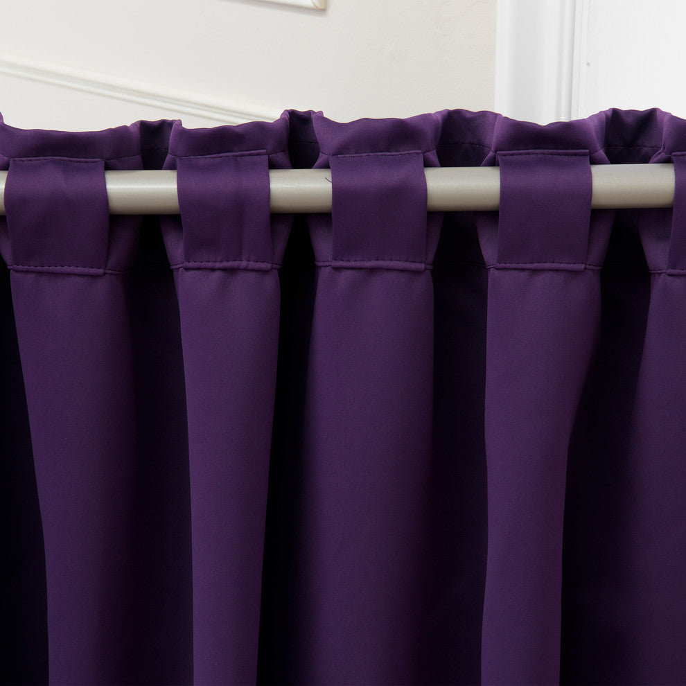 Solid Thermal Blackout Curtain Panels, Purple, 84", Set of 2