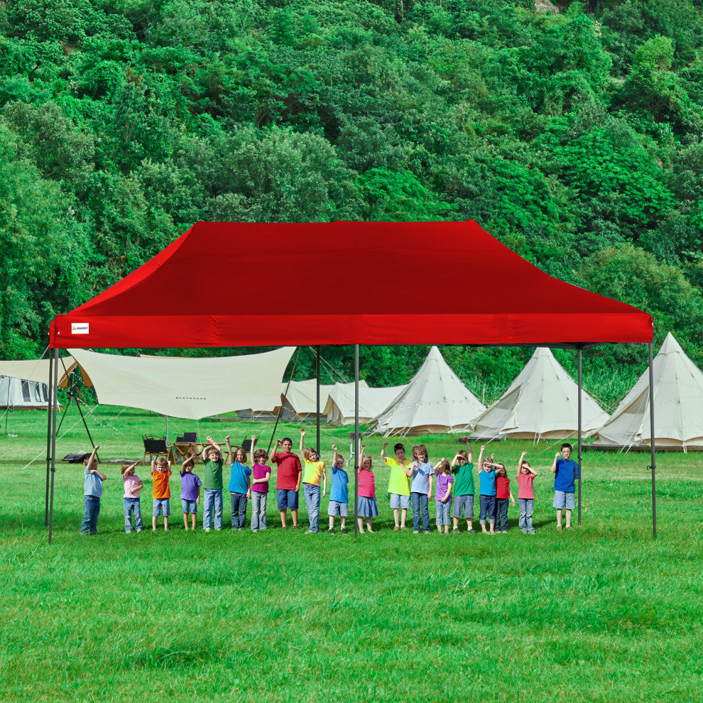 JEAREY Pop Up Canopy Tent, Outdoor Canopy, 4 Sand Bags, Red, 10x20ft