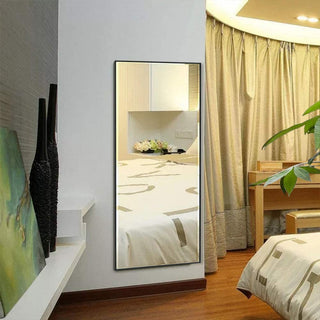 Wall Mounted Mirror, Vertical Black Frame, Black