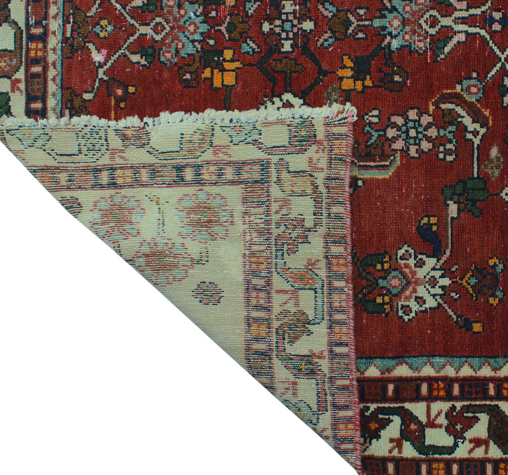 Vintage Distressed Rogers Red-Rust Runner, 4'5x8'10